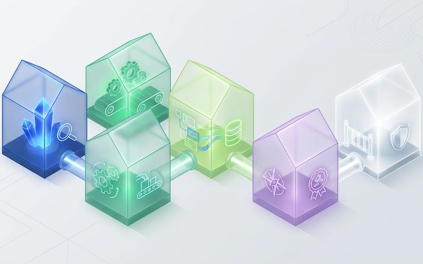 Five readiness lights checking a business problem, workflow, information, ownership, and guardrails before an AI project moves forward